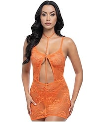 Front view of PRESLEY SOFT CUP BABYDOLL WITH COLLAR