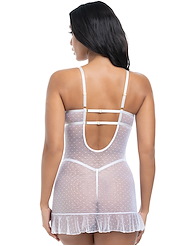 Alternate back view of PORTIA FITTED BABYDOLL WITH RUFFLE HEM