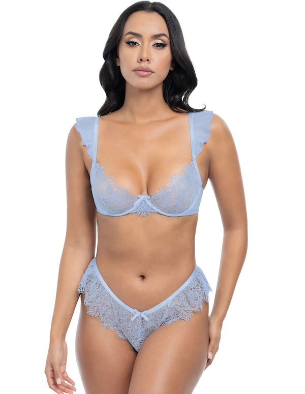 Jessie Bra Top With Cap Sleeve And Ruffle Panty Set default view Color: LB