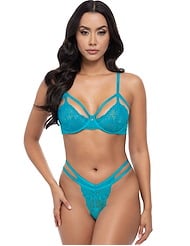 Front view of RAYA STRAPPY BRA AND PANTY SET