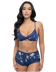 Front view of REINA TRIANGLE BRALETTE AND SHORTS