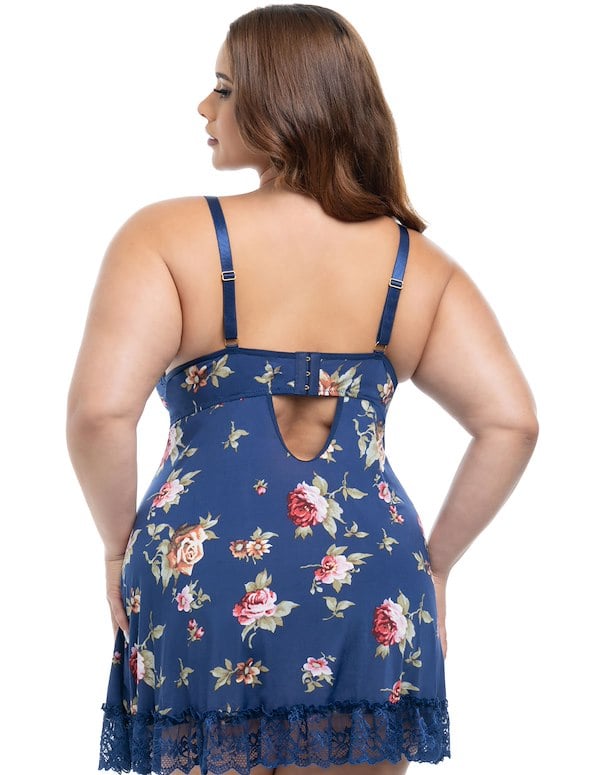 Rosalie Soft Cup Plus Size Babydoll ALT1 view Color: BFP