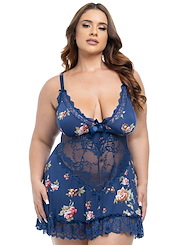Front view of ROSALIE SOFT CUP PLUS SIZE BABYDOLL