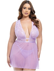 Front view of STASSI PLUS SIZE BABYDOLL