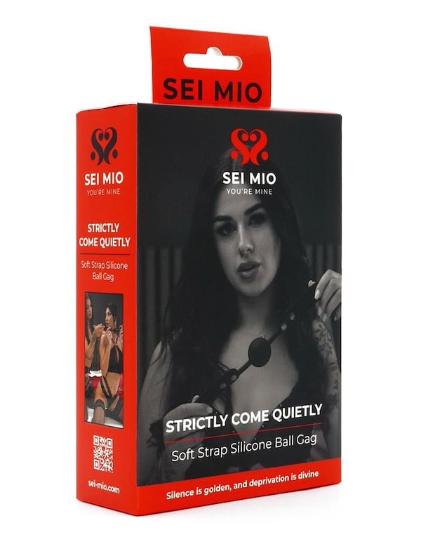 Sei Mio - Strictly Come Quietly - Soft Strap Silicone Ball Gag ALT2 view Color: BK