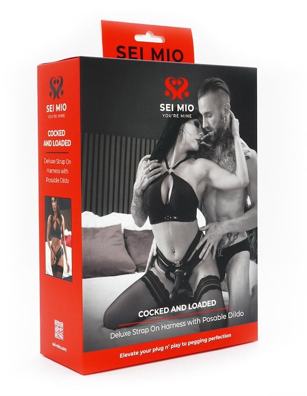 Sei Mio - Cocked And Loaded - Advanced Strap-On Harness And 6.5 Dildo ALT2 view Color: BK