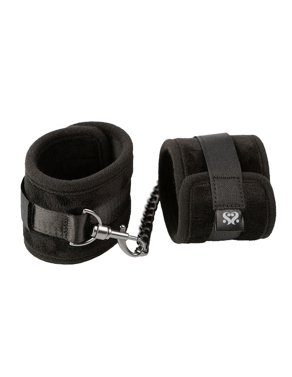 Sei Mio - Legs Locked - Velvet Padded Ankle Restraints default view Color: BK