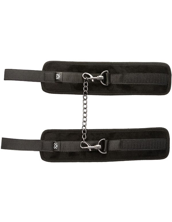 Sei Mio - Legs Locked - Velvet Padded Ankle Restraints ALT1 view Color: BK