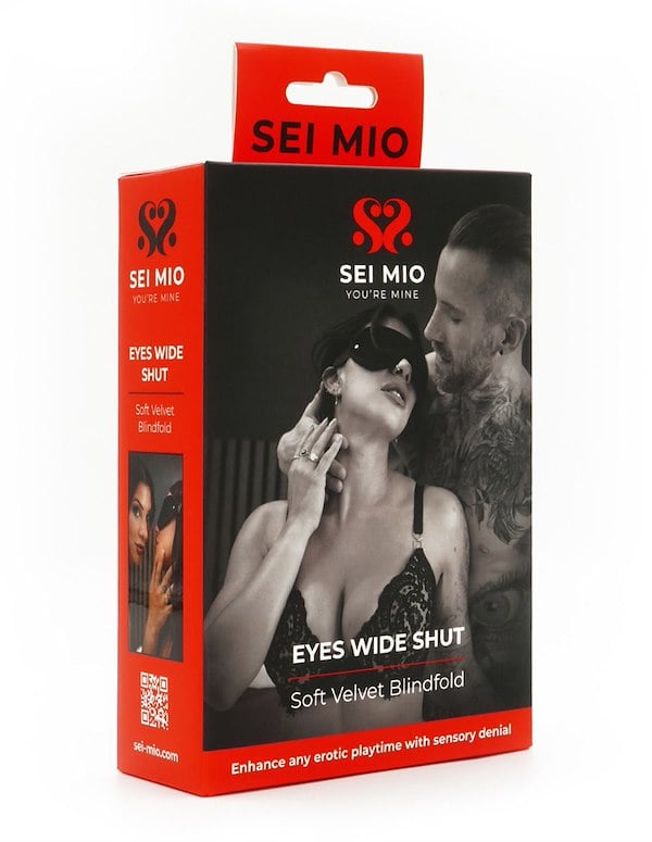 Sei Mio - Eyes Wide Shut - Soft Velvet Blindfold ALT2 view Color: BK