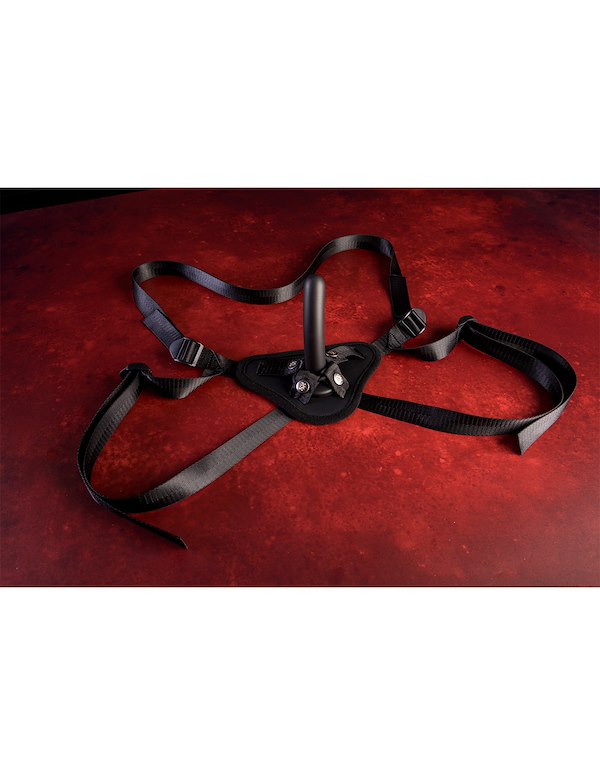 SEI MIO - PERFECTLY PEGGED - BEGINNERS STRAP-ON HARNESS AND 5" DILDO ALT7 view Color: BK