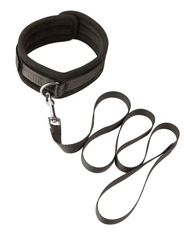 Sei Mio - Take The Lead - Padded Neck Collar And Leash default view Color: BK