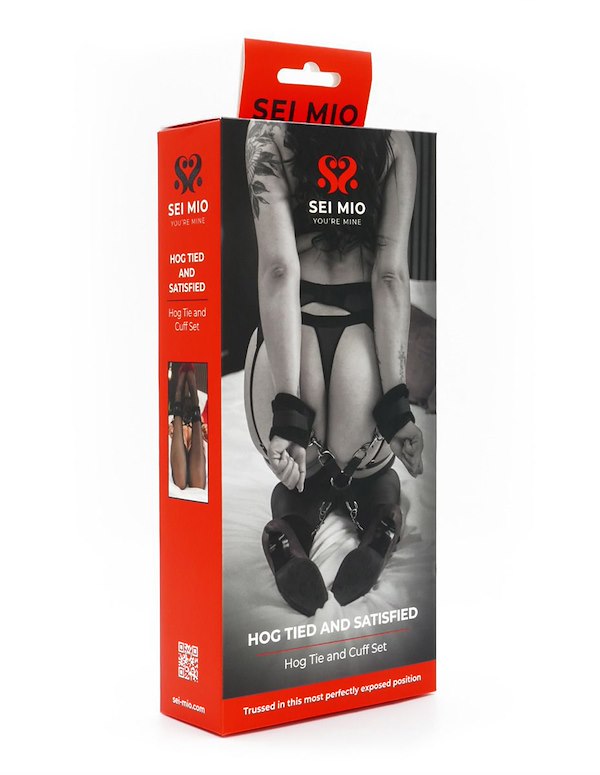 SEI MIO - HOG TIED AND SATISFIED - HOG TIE AND CUFF SET ALT2 view Color: BK