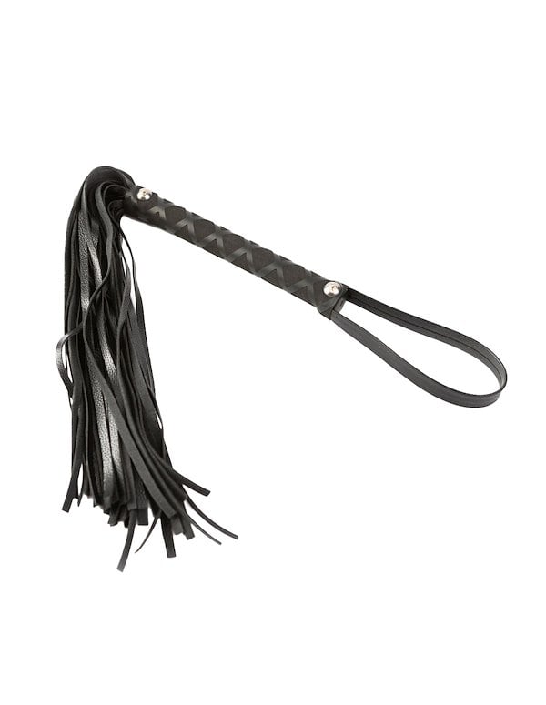 SEI MIO - PRIMED FOR PUNISHMENT - FAUX LEATHER FLOGGER ALT1 view Color: BK