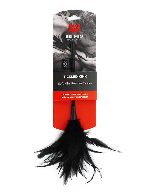 SEI MIO - TICKLED KINK - SOFT MINI FEATHER TICKLER ALT2 view Color: BK