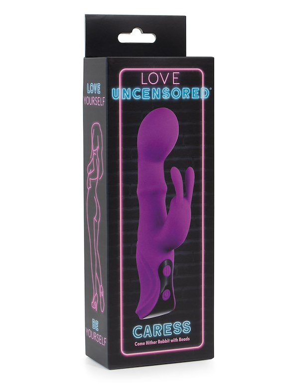 LOVE UNCENSORED - CARESS COME HITHER RABBIT WITH BEADS ALT4 view Color: PR