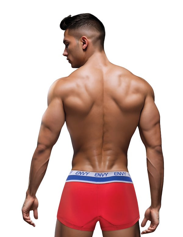 Envy Red Sporty Lace-Up Trunk ALT1 view Color: RD