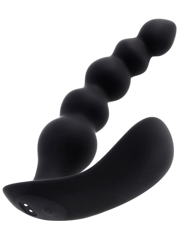Bead Me Up Vibrating Beaded Anal Plug ALT1 view Color: BK