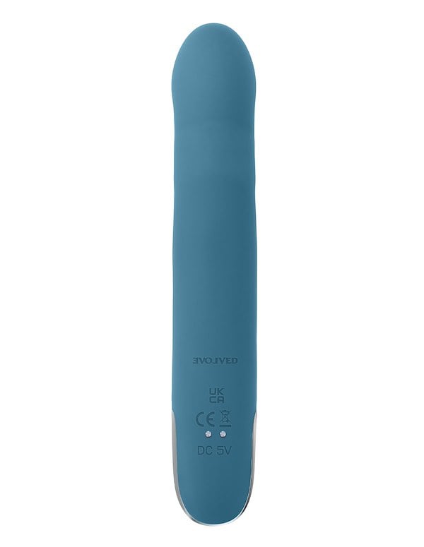 Queen Of All Trades Thrusting Vibrator With Beads ALT1 view Color: BL