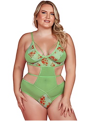 Front view of GOLDEN COAST PLUS SIZE TEDDY