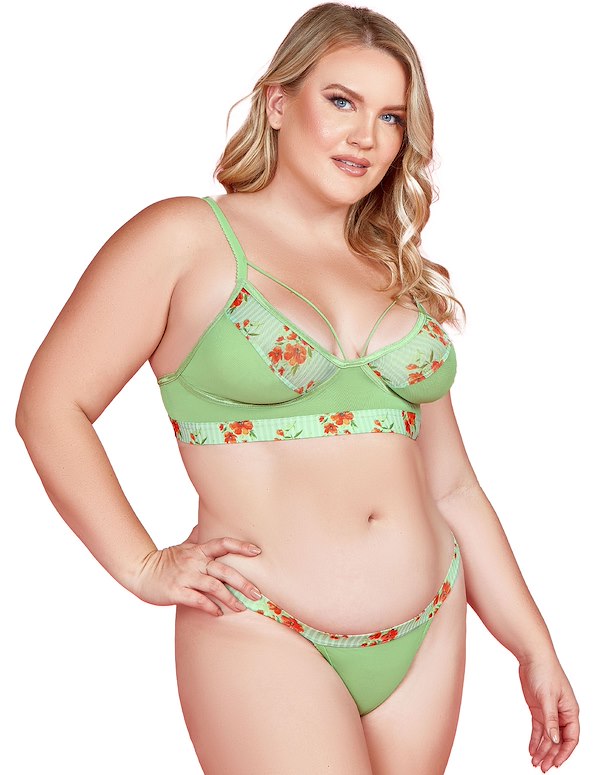 GOLDEN COAST PLUS SIZE BRA AND PANTY SET ALT2 view Color: PGR