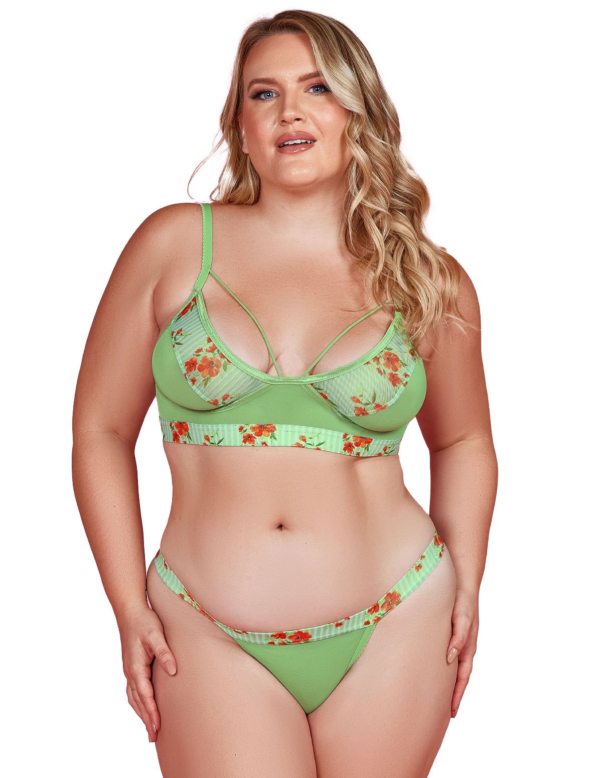 alternate image for GOLDEN COAST PLUS SIZE BRA AND PANTY SET