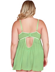 Alternate back view of GOLDEN COAST PLUS SIZE BABYDOLL