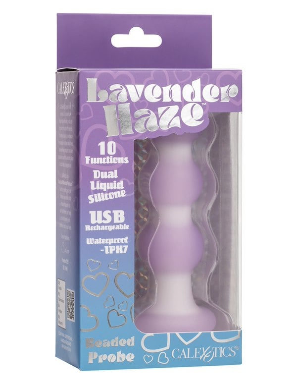 Lavender Haze Vibrating Beaded Anal Plug ALT2 view Color: PR