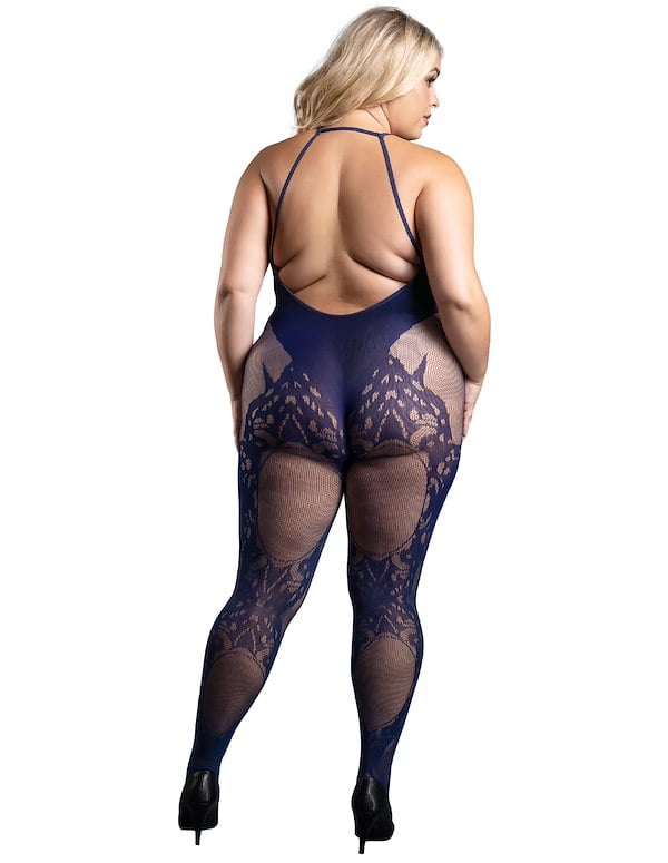 Rhapsody Plus Size Crotchless Bodystocking ALT3 view Color: NV