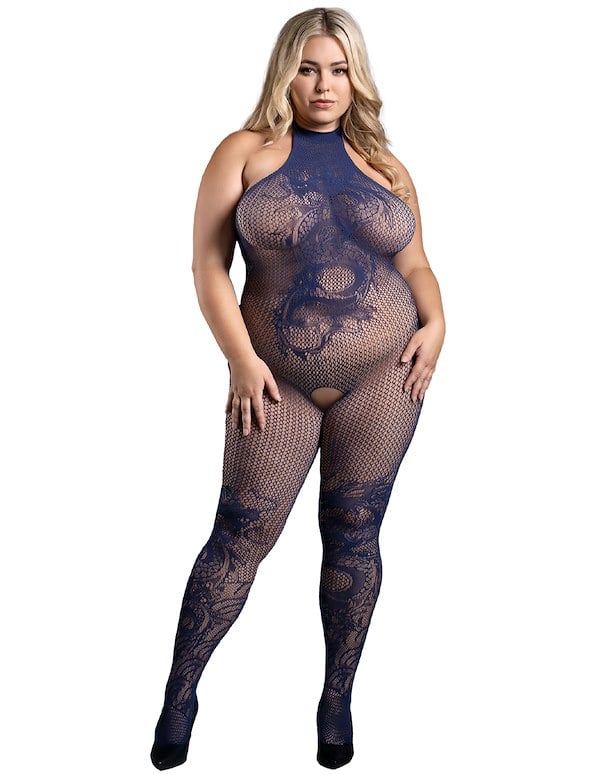 Legendary Crotchless Plus Size Bodystocking ALT2 view Color: NV