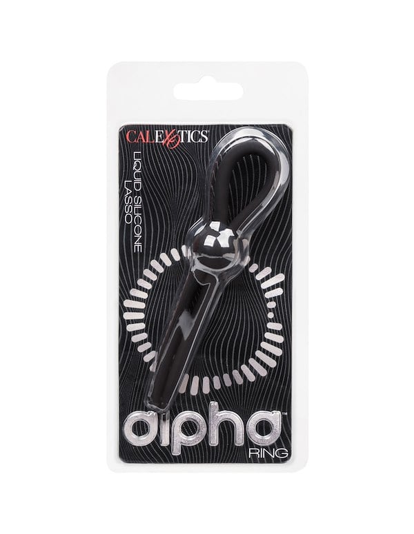 Alpha - Black Liquid Silicone Lasso Ring ALT2 view Color: BK