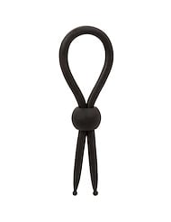 Alternate front view of ALPHA - BLACK LIQUID SILICONE LASSO RING