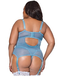 Alternate back view of CELESTE PLUS SIZE BUSTIER AND THONG