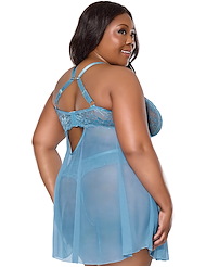 Alternate back view of CELESTE PLUS SIZE BABYDOLL
