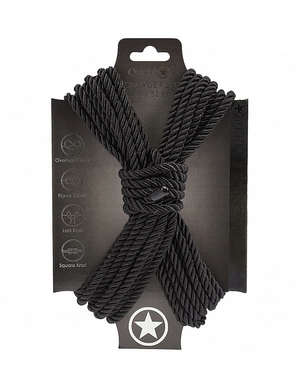 Ouch Black Bondage Rope - 10M default view Color: BK