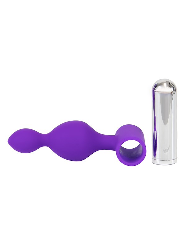 ZODIAC FOR LOVERS - BEADED PLUG WITH RECHARGEABLE BULLET ALT2 view Color: PR