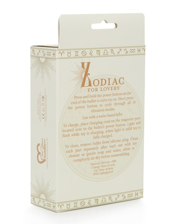 ZODIAC FOR LOVERS - BEADED PLUG WITH RECHARGEABLE BULLET ALT6 view Color: PR