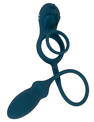 Alternate back view of ONE LOVE - VIBRATING COCK & BALL RING WITH PLUG