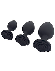 Alternate back view of ROSARIUM - TRIO ROSE SILICONE PLUG SET - IMPERFECT BOX