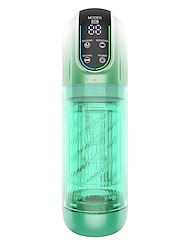 Front view of GEO - THE GREEN MACHINE STROKER - IMPERFECT BOX