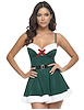 Additional GREEN view of product HOLLY PADDED CUP CHEMISE WITH MARABOU DETAILS with color code GR