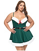Additional GREEN view of product HOLLY PADDED CUP CHEMISE WITH MARABOU DETAILS with color code GR