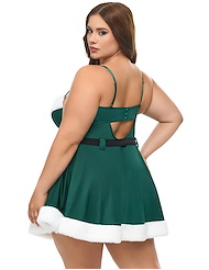 Alternate back view of HOLLY PADDED CUP CHEMISE WITH MARABOU DETAILS