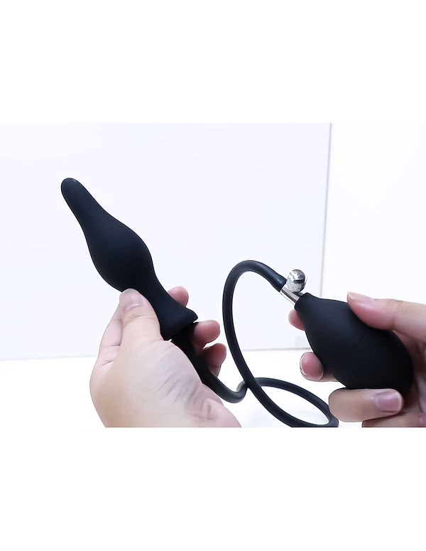 ANAL QUEST - AIR TIME INFLATABLE ANAL PLUG - IMPERFECT BOX ALT2 view Color: BK