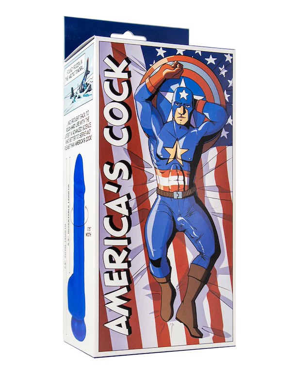 AMERICA's COCK SILICONE DILDO - IMPERFECT BOX ALT2 view Color: BL