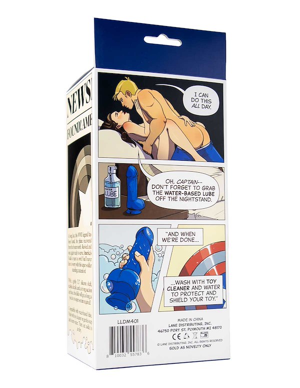 AMERICA's COCK SILICONE DILDO - IMPERFECT BOX ALT3 view Color: BL