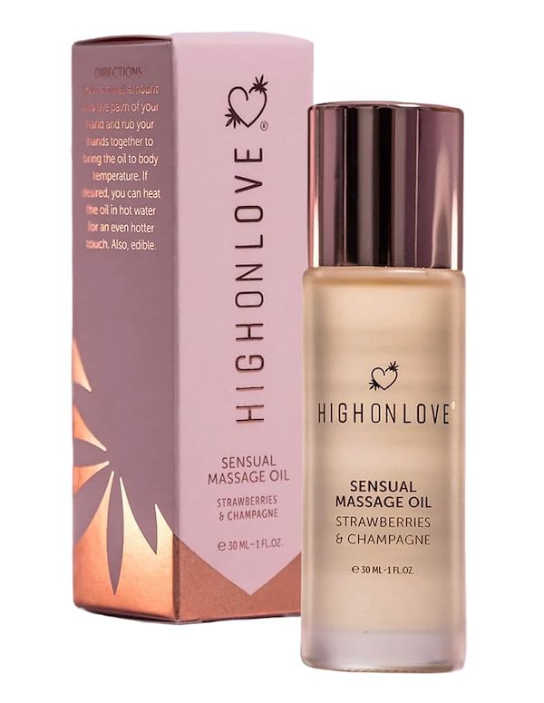 HIGH ON LOVE SENSUAL MINI MASSAGE OIL - STRAWBERRIES & CHAMPAGNE ALT1 view Color: NC