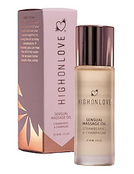 Alternate back view of HIGH ON LOVE SENSUAL MINI MASSAGE OIL - STRAWBERRIES & CHAMPAGNE