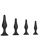 Additional BLACK view of product ANAL QUEST - 4-PIECE GRADUATED ANAL PLUG SET - IMPERFECT BOX with color code BK