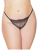 Additional BLACK view of product MAYA PLUS SIZE CROTCHLESS G-STRING with color code BK