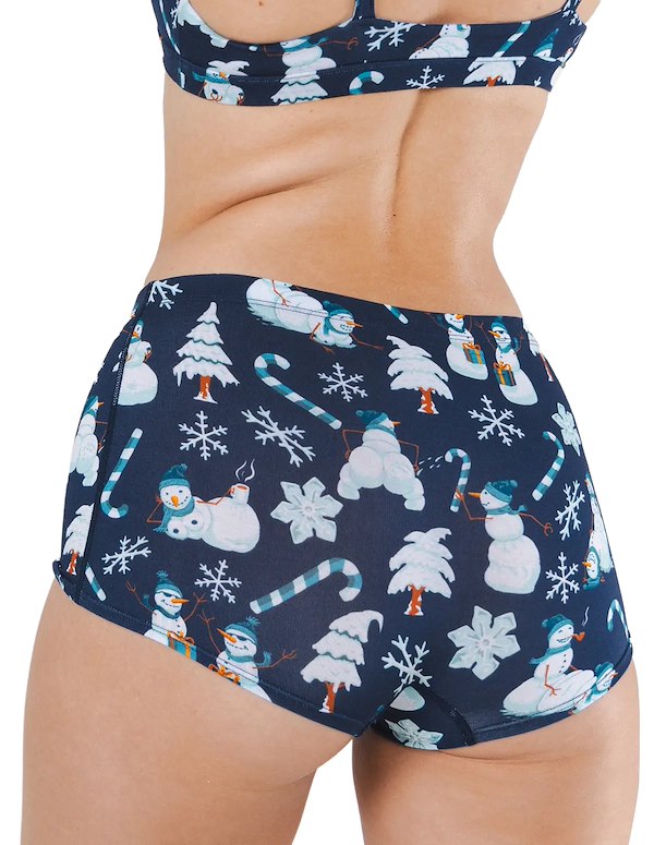 THE BIG BLIZZARD NAUGHTY SNOWMEN BOYSHORT ALT2 view Color: PT